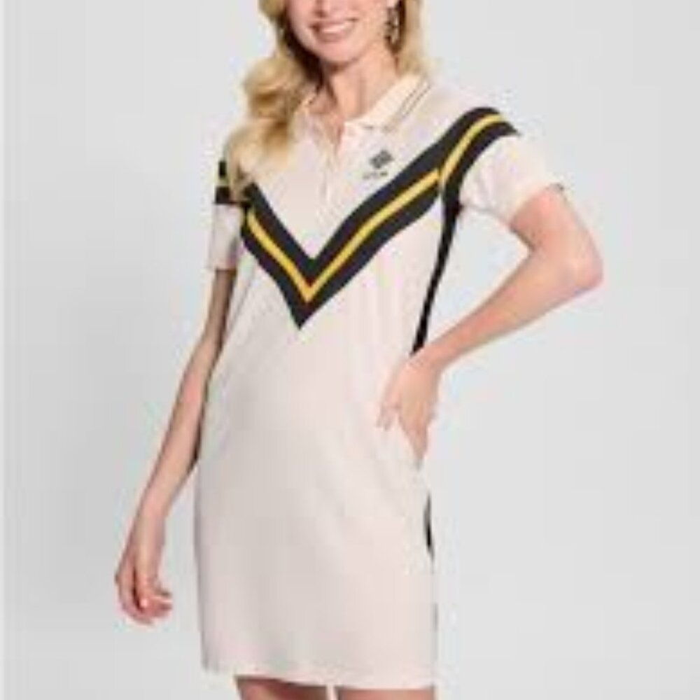 Women's Suzanne Chevron-Striped Polo Dress Size XS